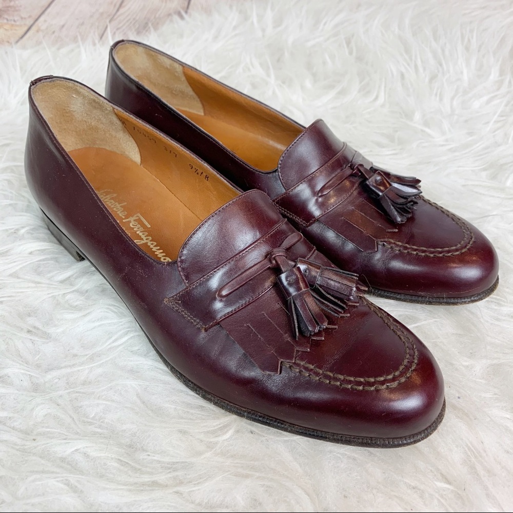 SALVATORE FERRAGAMO Leather Tassel Penny Loafers